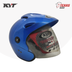 KYT Forza Solid Cyan Blue (Biru Laut) Tampak Depan Kanan