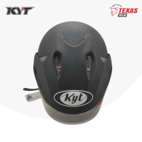 KYT Forza Solid Black Matte (Hitam Doff) Tampak Depan Full