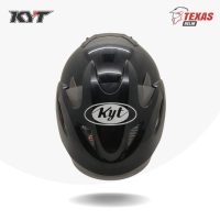 KYT Romeo Solid Black Glossy (Hitam Metalik) Tampak Depan Full