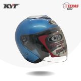 KYT Jet Solid Crystal Blue (Biru Langit) Tampak Depan Kanan (2)