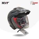 KYT Venom Solid Black Glossy (Hitam Metalik) Tampak Depan Kanan