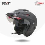 KYT Venom Solid Black Matte (Hitam Doff) Tampak Depan Kiri