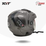 KYT Venom Solid Gun Metal (Abu Abu Tua) Tampak Belakang Kanan