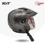 KYT Venom Solid Gun Metal (Abu Abu Tua) Tampak Depan Kanan