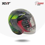 KYT DJ MARU Motif #14 Black Green Fluo Tampak Depan Kanan (2)