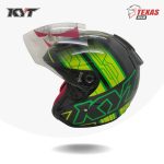 KYT DJ MARU Motif #14 Black Green Fluo Tampak Samping Kiri