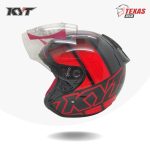 KYT DJ MARU Motif #14 Black_Red Fluo Tampak Samping Kiri