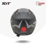 KYT DJ MARU Motif #15 Black Matte_Red Doff Tampak Belakang