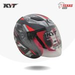 KYT DJ MARU Motif #15 Black Matte_Red Doff Tampak Depan Kanan (2)