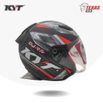 KYT DJ MARU Motif #15 Black Matte_Red Doff Tampak Samping Kanan