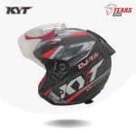 KYT DJ MARU Motif #15 Black Matte_Red Doff Tampak Samping Kiri