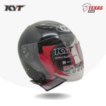 KYT DJ MARU Solid Black Glossy (Hitam Metalik) Tampak Depan Kanan