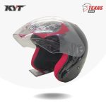 KYT DJ MARU Solid Black Glossy (Hitam Metalik) Tampak Depan Kiri