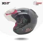 KYT DJ MARU Solid Black Glossy (Hitam Metalik) Tampak Samping Kiri