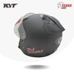 KYT DJ MARU Solid Black Matte (Hitam Doff) Tampak Belakang Kiri