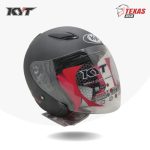 KYT DJ MARU Solid Black Matte (Hitam Doff) Tampak Depan Kanan