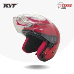 KYT DJ MARU Solid Fire Red (Merah Ferari) Tampak Depan Kiri