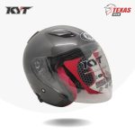 KYT DJ MARU Solid Gun Metal (Abu Tua) Bagian Depan Kanan