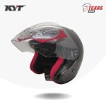 KYT DJ MARU Solid Gun Metal (Abu Tua) Bagian Depan Kiri