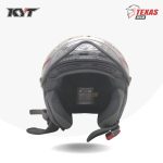 KYT Elsico Solid Black Glossy (Hitam Metalik) Tampak Depan