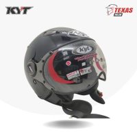 KYT Elsico Solid Black Glossy (Hitam Metalik) Tampak Depan Kanan