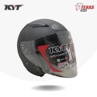 KYT Galaxy Flat R Solid Black Matte (Hitam Doff) Tampak Depan Kanan (2)