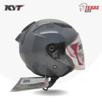 KYT Galaxy Flat R Solid Grey (Abu Abu Metalik) Tampak Samping Kanan