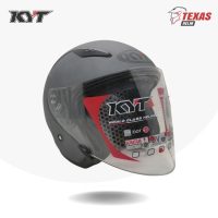 KYT Galaxy Flat R Solid Grey Matte (Abu Abu Doff) Tampak Depan Kanan (2)