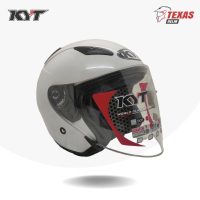 KYT Galaxy Flat R Solid White (Putih) Tampak Depan Kanan (2)