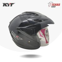 KYT Scorpion King Solid Black Glossy (Hitam Metalik) Tampak Samping Kanan