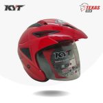 KYT Scorpion King Solid Fire Red (Merah Ferari) Tampak Depan Kanan