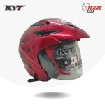 KYT Scorpion King Solid Red Maroon (Merah Hati) Tampak Depan Kanan