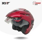 KYT Scorpion King Solid Red Maroon (Merah Hati) Tampak Depan Kiri